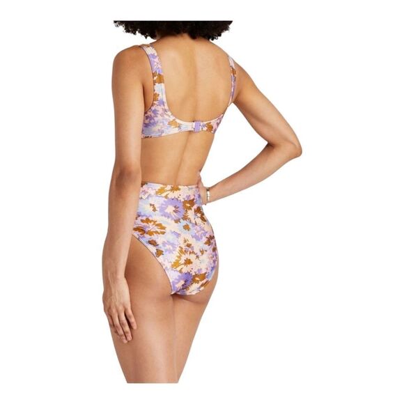 Zimmerman Bikini-Slip Knot High Waist Purple Multi Floral Bikini Bottom Size 8 - Picture 3 of 16